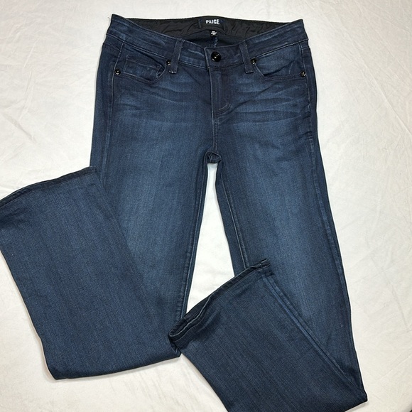 Paige Manhattan Bootcut Jeans Size 26 Clayton Dark Wash Stretch EUC - Picture 2 of 15
